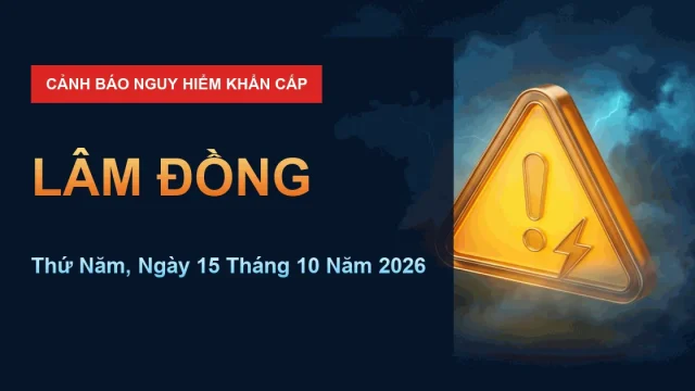 Cảnh báo nguy hiểm Lâm Đồng ngày 15/10/2026